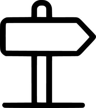 An outline icon representing direction, navigation, guidance, choice, travel, signpost, and decision making vector