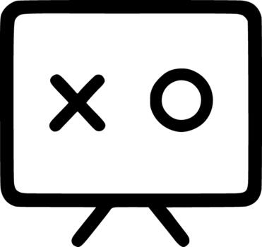 un contorno icono representando capacitación, estratégico planificación, decisión haciendo, revisar, o presentación tablero vector