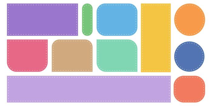 Set of quote frames. Colourful speech bubbles. Empty text field. Flat design. vector