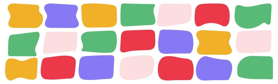 A large set of colorful text boxes in doodle style. vector