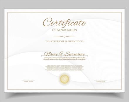 Certificate of appreciation for business or education. Retro style certificate template. Simple multipurpose certificate vector