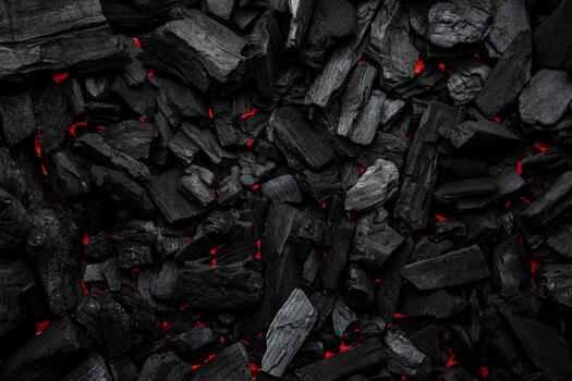 Glowing Red Hot Coals Abstract Background photo