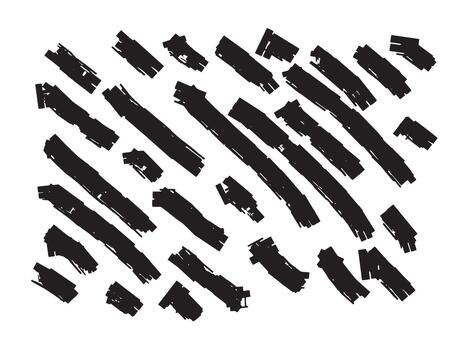 black abstract hand strokes for patterns, backgrounds, abstract ornaments, abstract calligraphy with black brush line vector