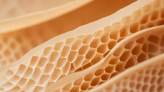 Close up of Tripe Displaying Its Honeycomb Like Structure and Pattern photo