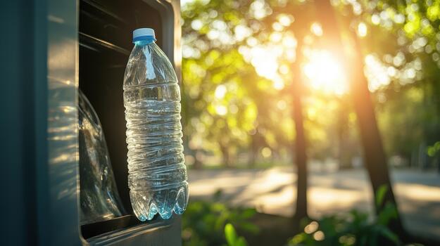 Plastic Bottle Being Recycled in a Park During Daytime photo