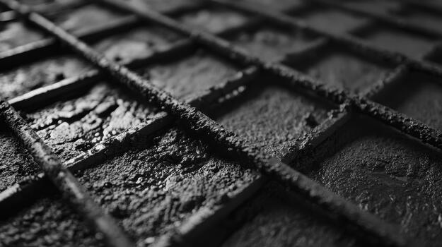 Fresh Concrete Forms a Patterned Structure in the Afternoon Light photo