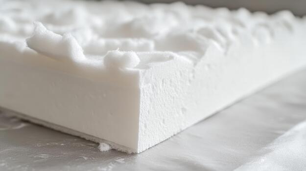 Close up of White Marshmallow Block Showing Texture and Shape photo