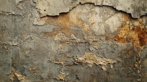 antiguo agrietado hormigón pared con visible capas y algunos marrón tinción foto