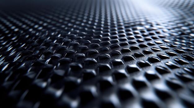 Black Textured Surface Displays Repeating Pattern Under Dramatic Lighting photo