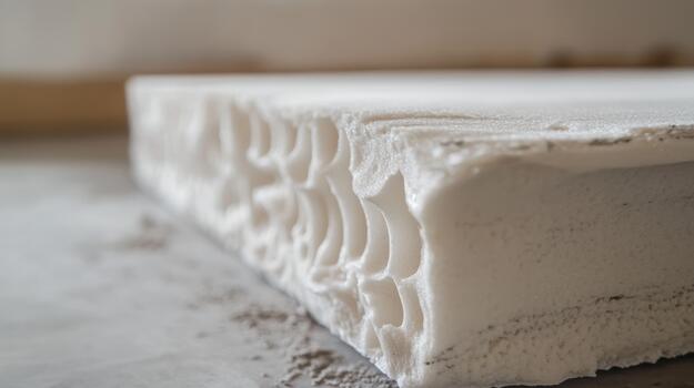 Close up View of a White Foam With Abstract Inner Structure photo