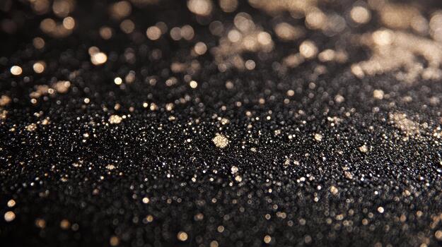 Dark Surface Covered With Golden Dust Particles Shining Brightly photo