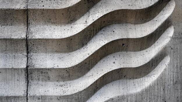 Wavy Concrete Wall Texture Detail on a Modern Architecture Building photo