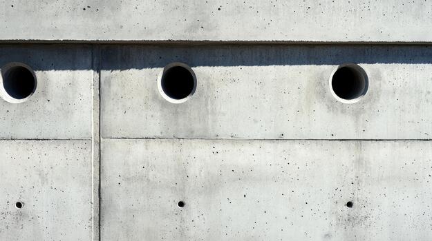 Concrete Wall With Circular Openings and Textured Surface in Daylight photo