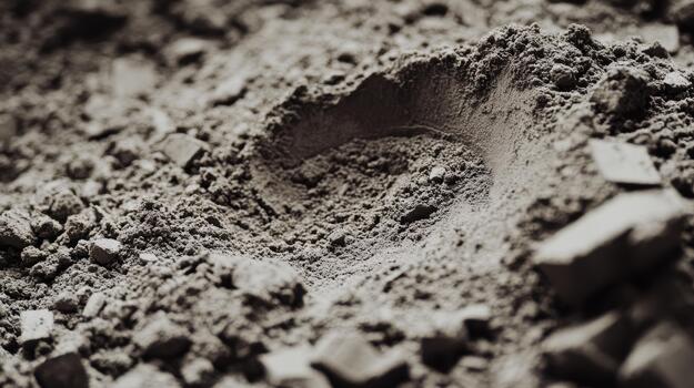 Deep Impression in Loose Soil Shows Evidence of Impact photo