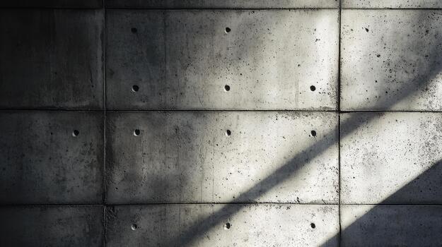 Concrete Block Wall Shines With Natural Light in the Morning photo