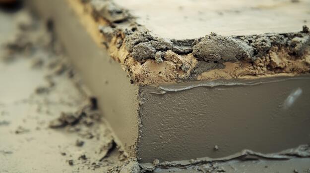 Corner of a Concrete Block or Structure Being Built in the Daytime photo