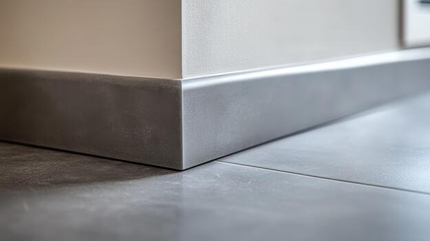Close View of Baseboard and Floor Corner in Modern Home photo