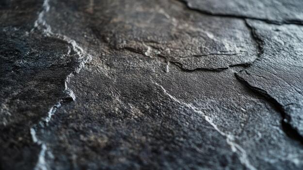 Close up Shows Detail of Surface Made of Dark Slate Stone photo