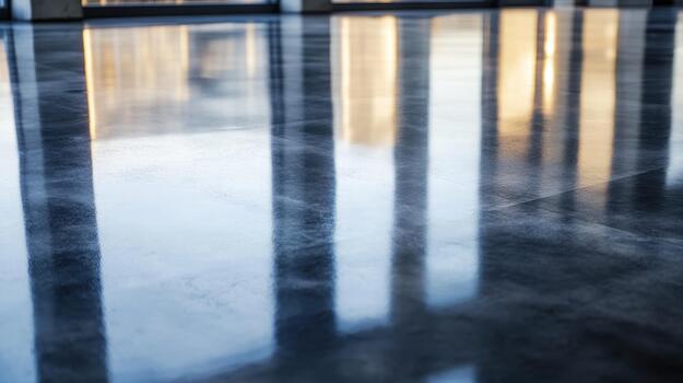 Reflections of Sunlight on the Shiny Floor Create an Abstract Pattern photo