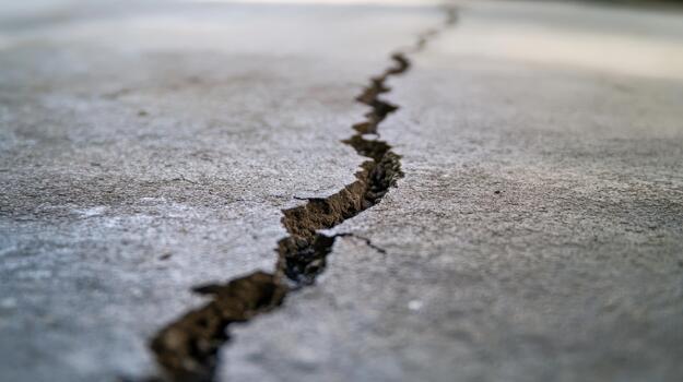 Crack Runs Through Gray Concrete Surface on the Ground photo