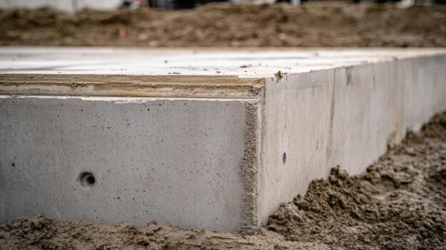 Concrete Foundation Construction at a Building Site During Daytime photo