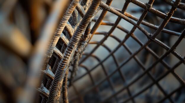 Close up of Textured Metal Mesh Showing Rust and Age During the Day photo