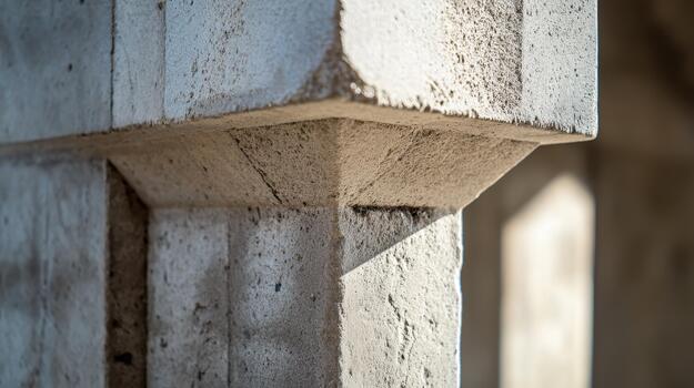 cerca arriba ver de antiguo Roca columna a edificio en Europa foto