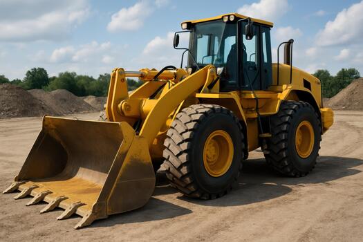 Yellow Construction Loader at Work Site During the Daytime photo