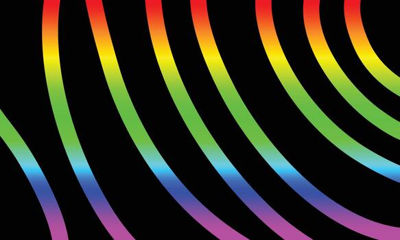 Vibrant flowing rainbow gradient lines creating an abstract and energetic visual background pattern design element vector