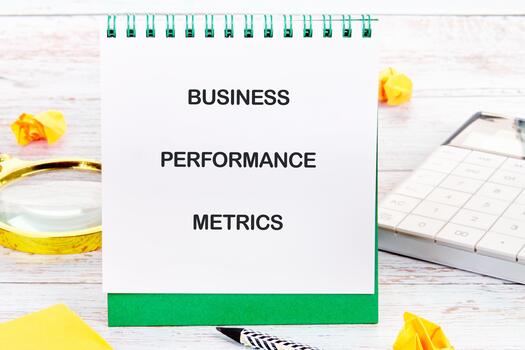 Conceptual text, phrase, words BUSINESS PERFORMANCE METRICS The concept of development and business, strategy and growth. A place to copy photo