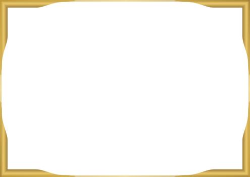 Simple Modern Gold Frame with Inner Curve Corners and Thin Line vector