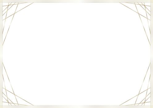 Art Deco Thin Line Geometric Pattern Gold Modern Frame Border vector