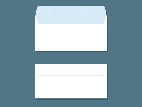 Envelope template, closed and open envelope vector