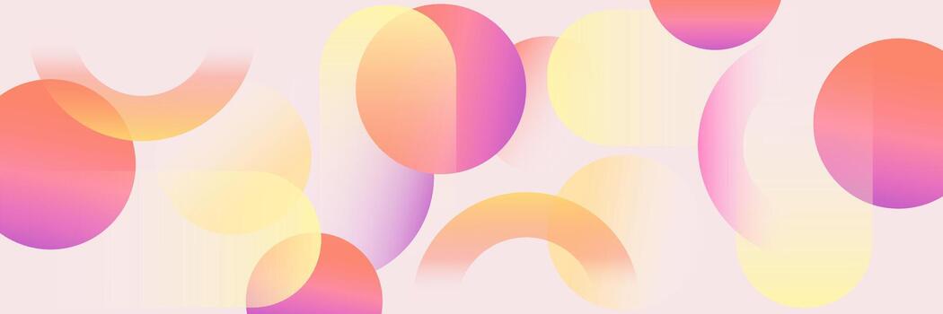 Stylish abstract design with overlapping pastel gradient circles in warm tones. Trendy modern backdrop perfect for web design, presentation, or poster template. vector