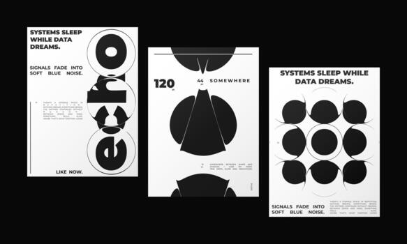 Set of Abstract posters featuring liquid glass distortion and refraction effects. A futuristic composition blending typography, reflection, and optical illusion vector