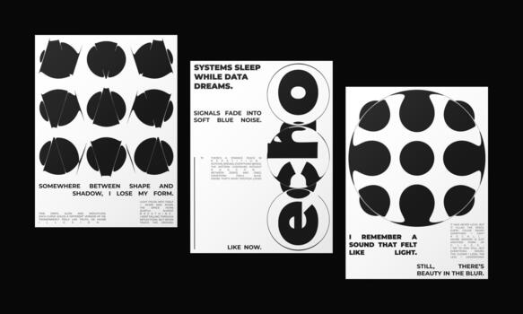 Set of Abstract posters featuring liquid glass distortion and smooth refraction effects. A futuristic composition blending typography, optical illusion, and reflection vector