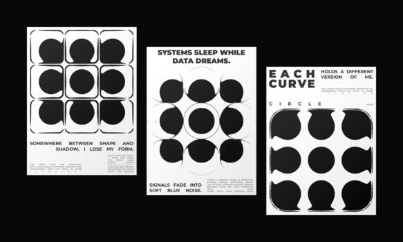 Collection of Abstract posters featuring liquid glass distortion and smooth refraction effects. A futuristic composition blending typography, reflection, optical illusion vector