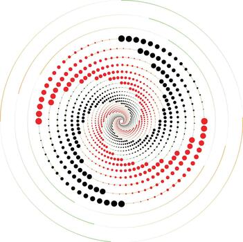 Abstract Spiral Dot Pattern with Concentric Circles and Geometric Symmetry vector