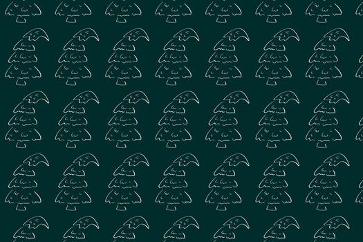 doodle pine tree pattern for wrapping paper, textile prints, and winter branding projects vector