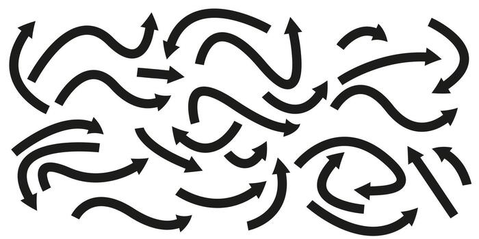 Abstract Arrow Set Showing Direction and Movement Concepts vector