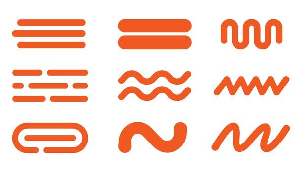 nueve resumen naranja gráfico elementos en blanco antecedentes incluso líneas olas y curvas vector