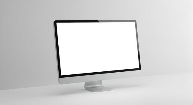 High-resolution floating monitor mockup featuring sleek futuristic design, soft shadows, and premium photorealistic presentation style. photo