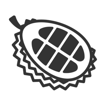 Isolated simple flat design of durian fruit This image is suitable for menu, website assets, print design, or illustration png