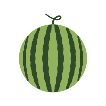 un' semplice e colorato illustrazione di un' totale anguria esso Caratteristiche un' a strisce modello e un' piatto disegno, adatto per vario creativo progetti png