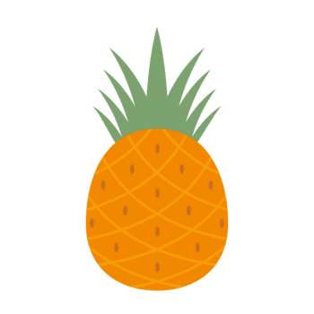 un' semplice piatto illustrazione di un' maturo ananas con suo caratteristica spinoso le foglie e fantasia pelle Perfetto per aggiungendo un' tropicale toccare per qualunque design progetto png