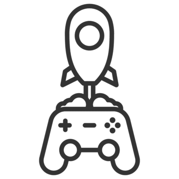 a rocket launching from a gamepad console, symbolizing gaming and technology advancement Perfect for use in apps, websites, and promotional materials related to gaming png