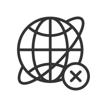 een globaal wereld verbinding icoon met een mislukking of fout symbool vertegenwoordigen netwerk problemen, verbinding problemen, of offline toestand in een gemakkelijk en effectief ontwerp png