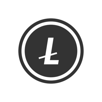 A minimalist icon featuring the Litecoin symbol inside a circular frame, rendered in clean line art The design is simple, modern, and perfect for representing cryptocurrency png