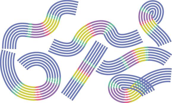 vibrante ondulado degradado línea formas y fluir patrones para resumen póster, música cubrir, y digital Arte diseño vector