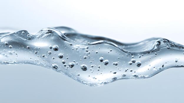 claro agua ola con burbujas creando un refrescante y dinámica visual efecto foto